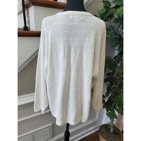 VTG Victoria Women Ramie & Cotton Scoop Neck Long Sleeve Soft Sweaters - Picture 7 of 10